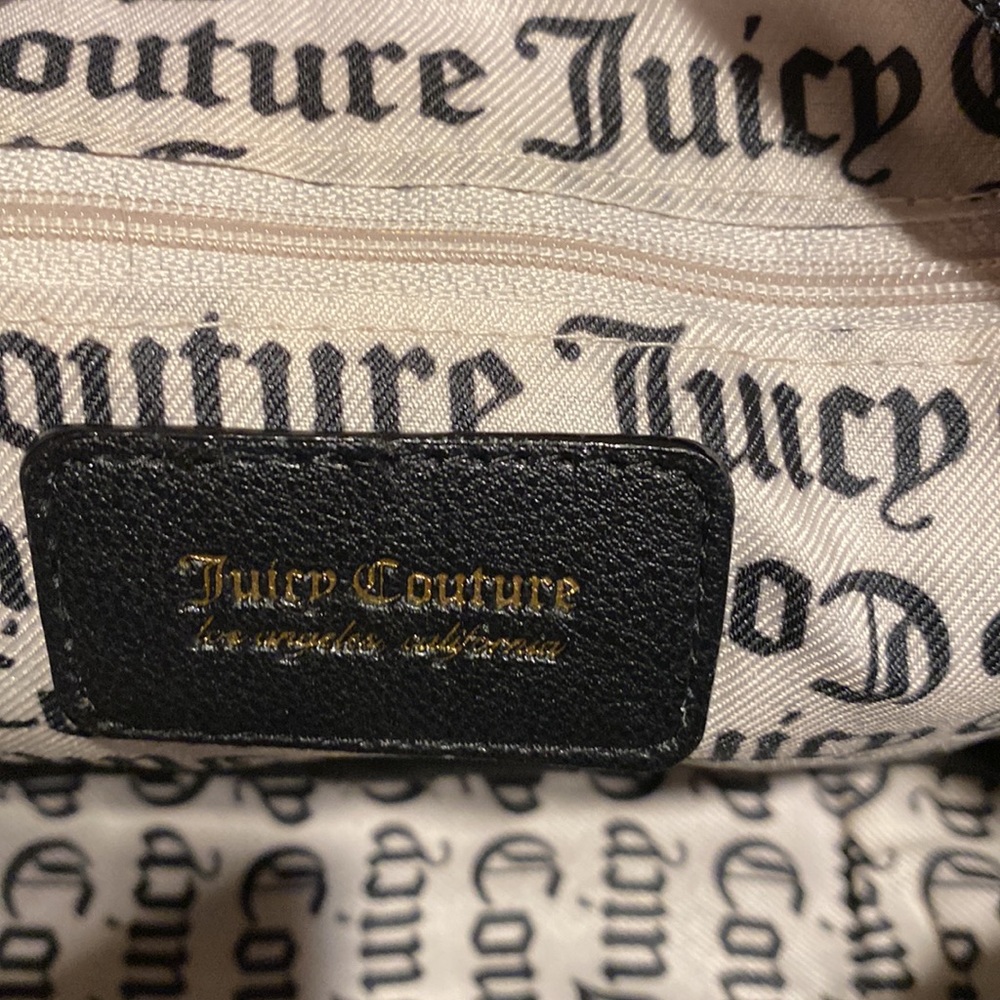 NWT Juicy Couture black with pink floral pattern crossbody purse - Picture 9 of 10